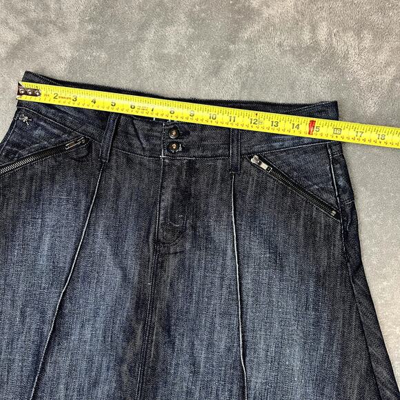 Chip & Pepper Denim Skirt Womens 28 Hi-low Y2K Style Grunge Made in USA Alt Goth - Picture 6 of 10